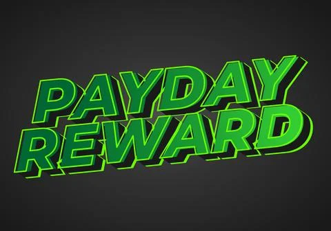 Payday reward. Text effect in bold font and 3D style Stock Illustration