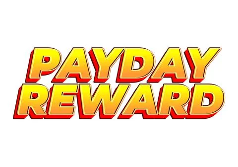 Payday reward. Text effect in bold font for social media advertising purposes Stock Illustration