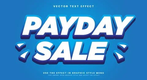 Payday sale 3d editable text effect Template Stock-Illustration
