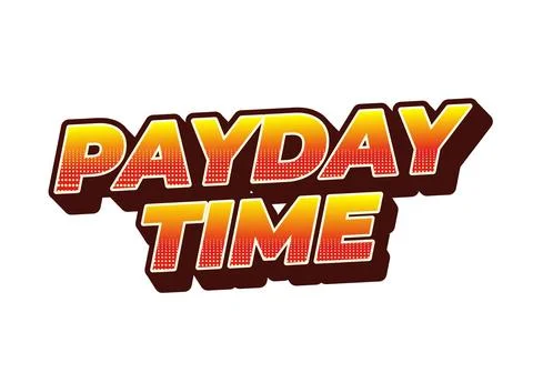 Payday time. Text effect in 3D style suitable for promotional media 스톡 일러스트
