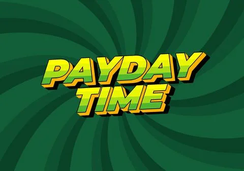 Payday time. Text effect in 3D style suitable for promotional media 스톡 일러스트
