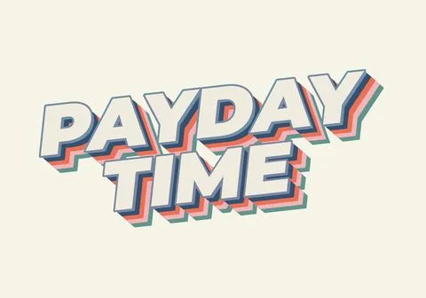 Payday time. Text effect in 3D style suitable for promotional media 스톡 일러스트