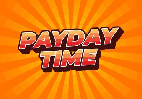 Payday time. Text effect in 3D style suitable for promotional media 스톡 일러스트