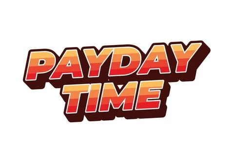 Payday time. Text effect in 3D style suitable for promotional media 스톡 일러스트