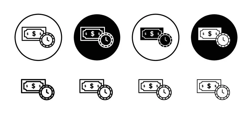 Payday vector icon set collection. Payday Outline flat Icon. Ilustração Stock