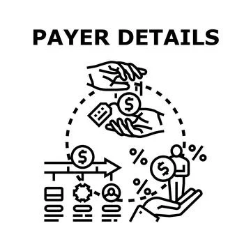 Payer details analyzing transaction costs and financial data Stock Illustration