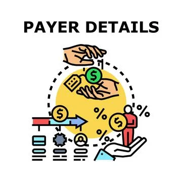 Payer details analyzing transaction costs and financial data Stock Illustration