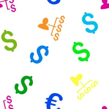 Payer Relations Flat Vector Seamless Pattern Stock Illustration