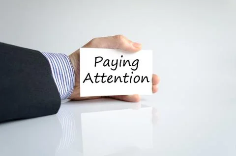 Paying attention text concept Foto stock