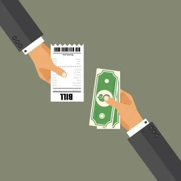 Paying bill concept. Vector illustration in flat design Stock Illustration