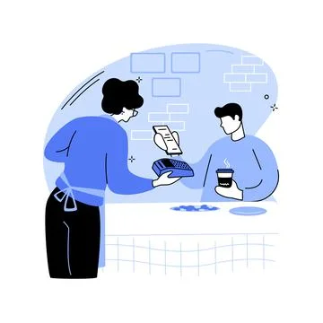 Paying the bill isolated cartoon vector illustrations. Illustrazione stock