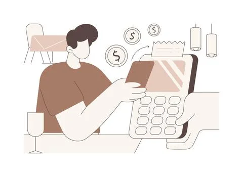 Paying the bill isolated cartoon vector illustrations. Stock Illustration