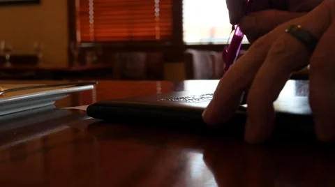 Paying the bill at a restaurant. Video stock 41416251
