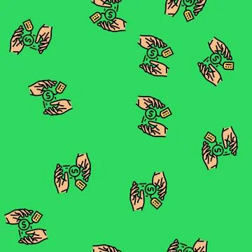 Paying borrowed funds creditor vector seamless pattern Stock Illustration