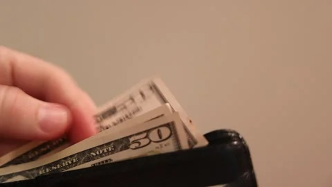 Paying in cash Stock Footage 249129676
