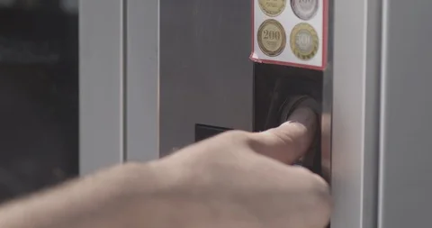 Paying by Coins. Vending Machine Stock Footage 124269531