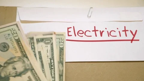 Paying electricity bill Stock Footage 77205402