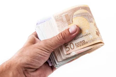 Paying euros Stock Photos
