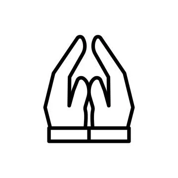 Paying hands Ramadan icon. Simple line vector elements of islam icons for ui and Illustrazione stock