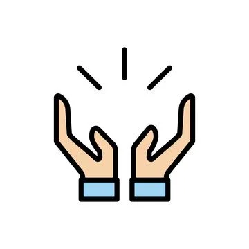 Paying hands Ramadan icon. Simple outline color vector elements of islam icons Stockillustratie