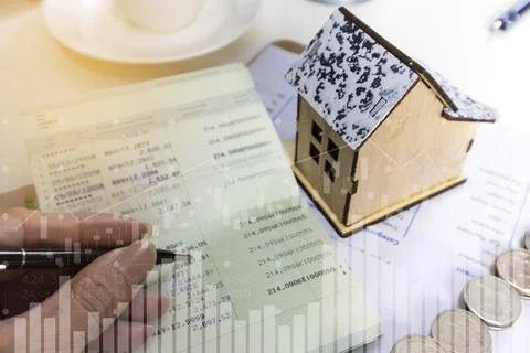 Paying Home Loans, Doing Real Estate Businesses for Residence Stock Illustration