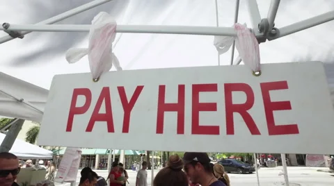 Paying at market Stock Footage 65794759