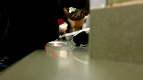 Paying for Meal at Register 스톡 동영상 643256