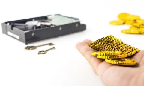 Paying money for Data hardisk that got Ransomware and Malware infected Stock Photos