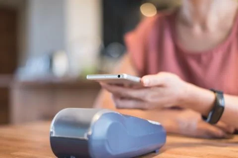 Paying with NFC technology Stock Photos