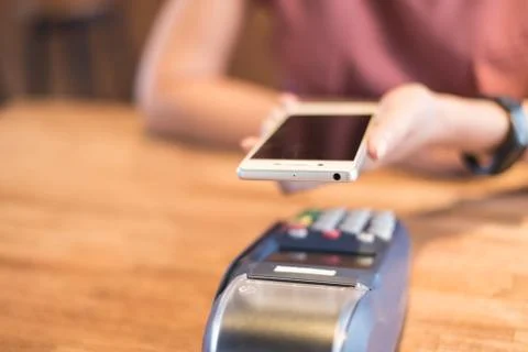 Paying with NFC technology Stock Photos