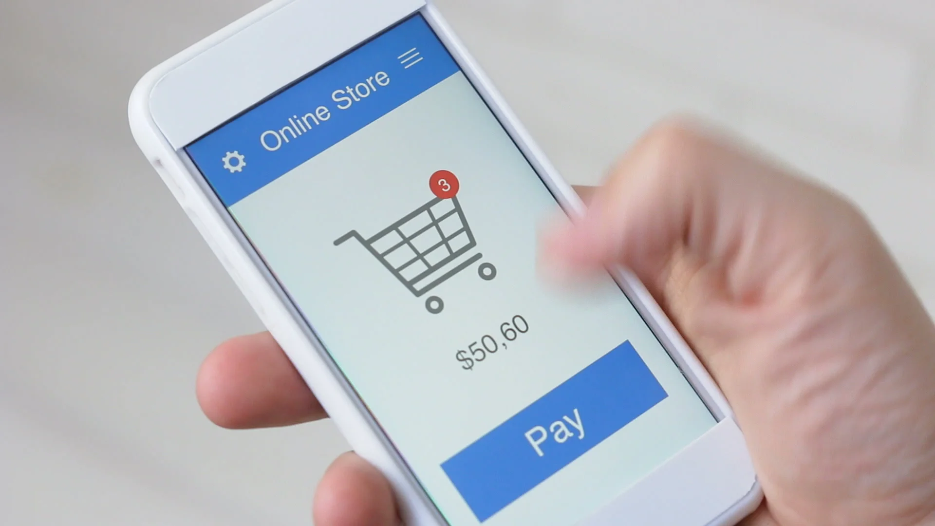 Paying For Online Shopping Using Smartphone Application Clip