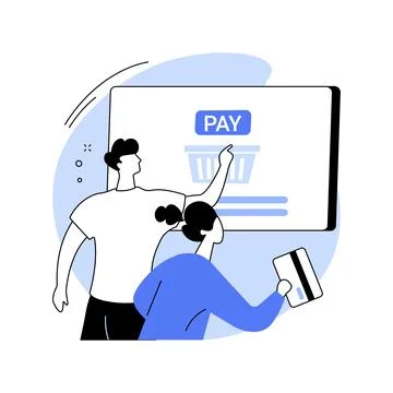 Paying order isolated cartoon vector illustrations. Stock Illustration