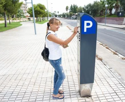 Paying for parking Foto stock