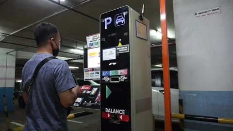 Paying parking ticket Stock Footage 227969905