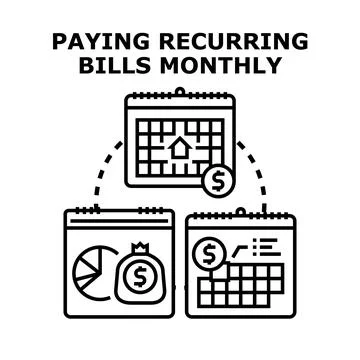 Paying recurring monthly bills concept vector illustration Stock Illustration