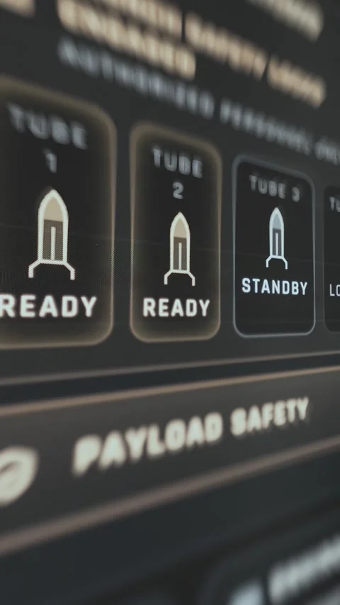 Payload Deployment Control Showing Multiple Systems Ready And Armed 4K Stock Footage 341845955