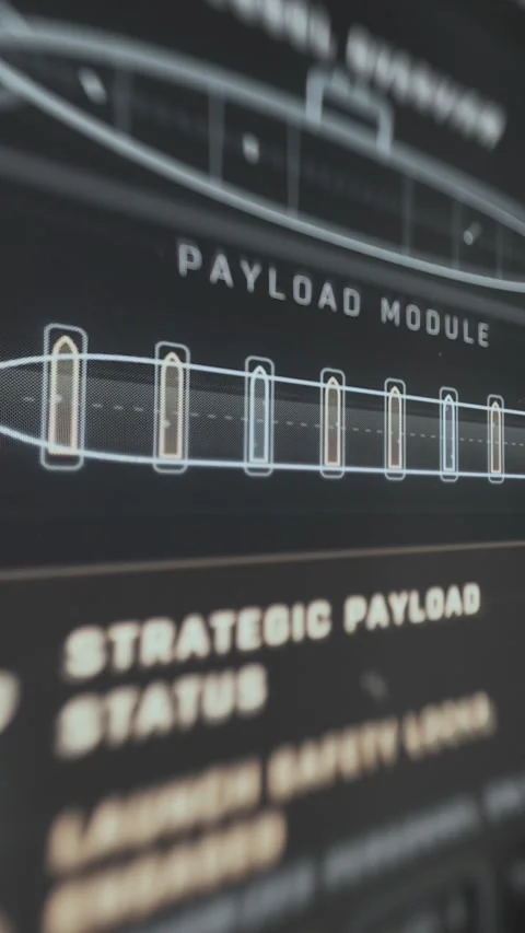 Payload Module Graph And Strategic Payload Status Panel 4K Stock Footage 341845948