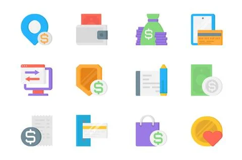 Payment 3d icons set. Pack flat pictograms of location pin, cash, money in .. イラスト素材