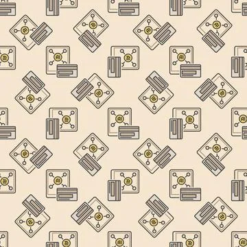 Payment with AI Smartphone vector AI colored seamless pattern イラスト素材