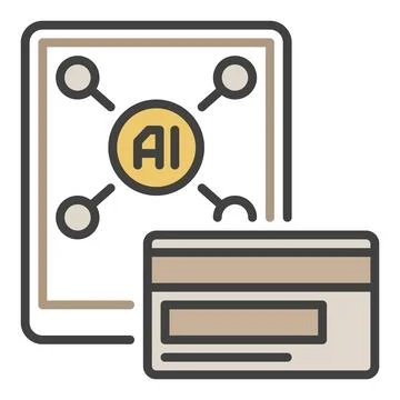 Payment with AI Smartphone vector AI colored icon or symbol Stock Illustration