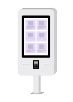 Payment and information electronic terminal with touch screen. ATM. Self-serv Stock Illustration