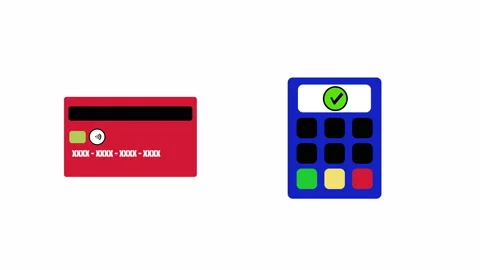 Payment animation using credit card contactless. Payment accepted Stock Footage 132832883