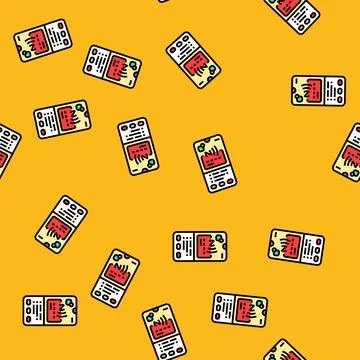 Payment app nfc technology vector seamless pattern Stock Illustration