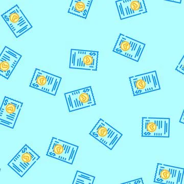 Payment approved bank vector seamless pattern Stock Illustration