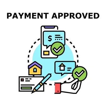 Payment approved for mortgage digital transaction concept Stock Illustration
