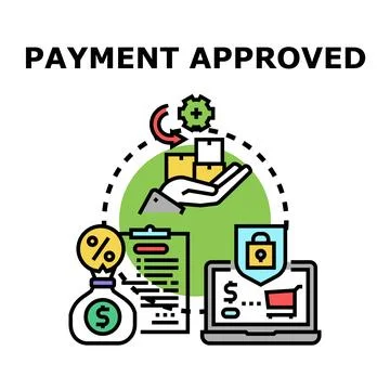 Payment approved transaction success process concept Stock Illustration