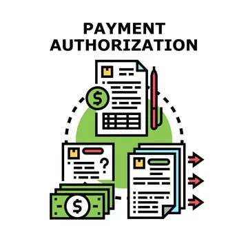 Payment authorization document transaction process vector concept Stock Illustration