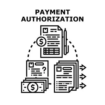 Payment authorization document transaction process vector concept Stock Illustration