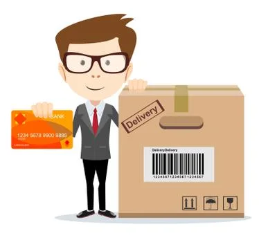 Payment by bank card chip, vector illustration 스톡 일러스트