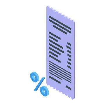 Payment bill paper icon isometric vector. Finance invoice Stock Illustration